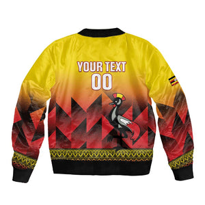 Afro Basketball Custom Uganda Sleeve Zip Bomber Jacket Come On Silverbacks African Pattern - African Pride