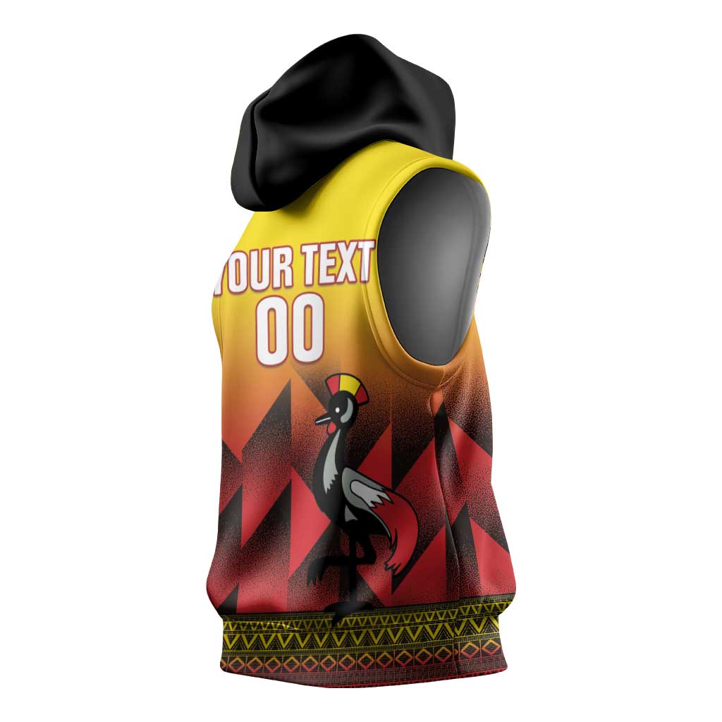 Afro Basketball Custom Uganda Sleeveless Hoodie Come On Silverbacks African Pattern - African Pride