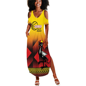 Afro Basketball Custom Uganda Summer Maxi Dress Come On Silverbacks African Pattern - African Pride