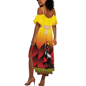 Afro Basketball Custom Uganda Summer Maxi Dress Come On Silverbacks African Pattern - African Pride