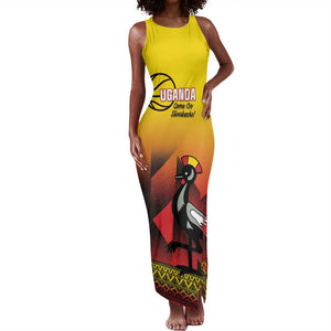 Afro Basketball Custom Uganda Tank Maxi Dress Come On Silverbacks African Pattern - African Pride