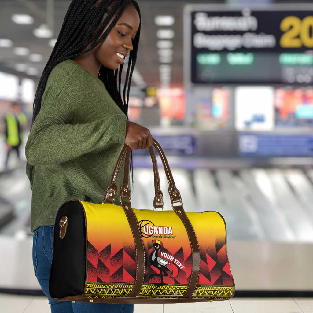 Uganda Basketball Custom Travel Bag Come On Silverbacks African Pattern