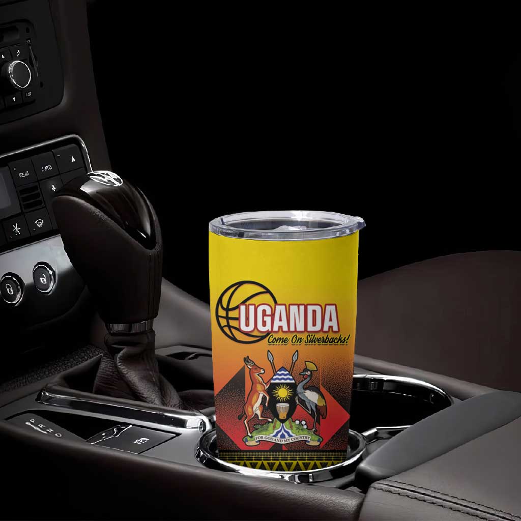 Afro Basketball Custom Uganda Tumbler Cup Come On Silverbacks African Pattern - African Pride