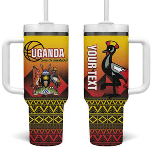 Afro Basketball Custom Uganda Tumbler With Handle Come On Silverbacks African Pattern - African Pride