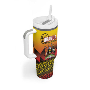 Afro Basketball Custom Uganda Tumbler With Handle Come On Silverbacks African Pattern - African Pride