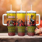 Afro Basketball Custom Uganda Tumbler With Handle Come On Silverbacks African Pattern - African Pride