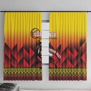 Afro Basketball Custom Uganda Window Curtain Come On Silverbacks African Pattern - African Pride