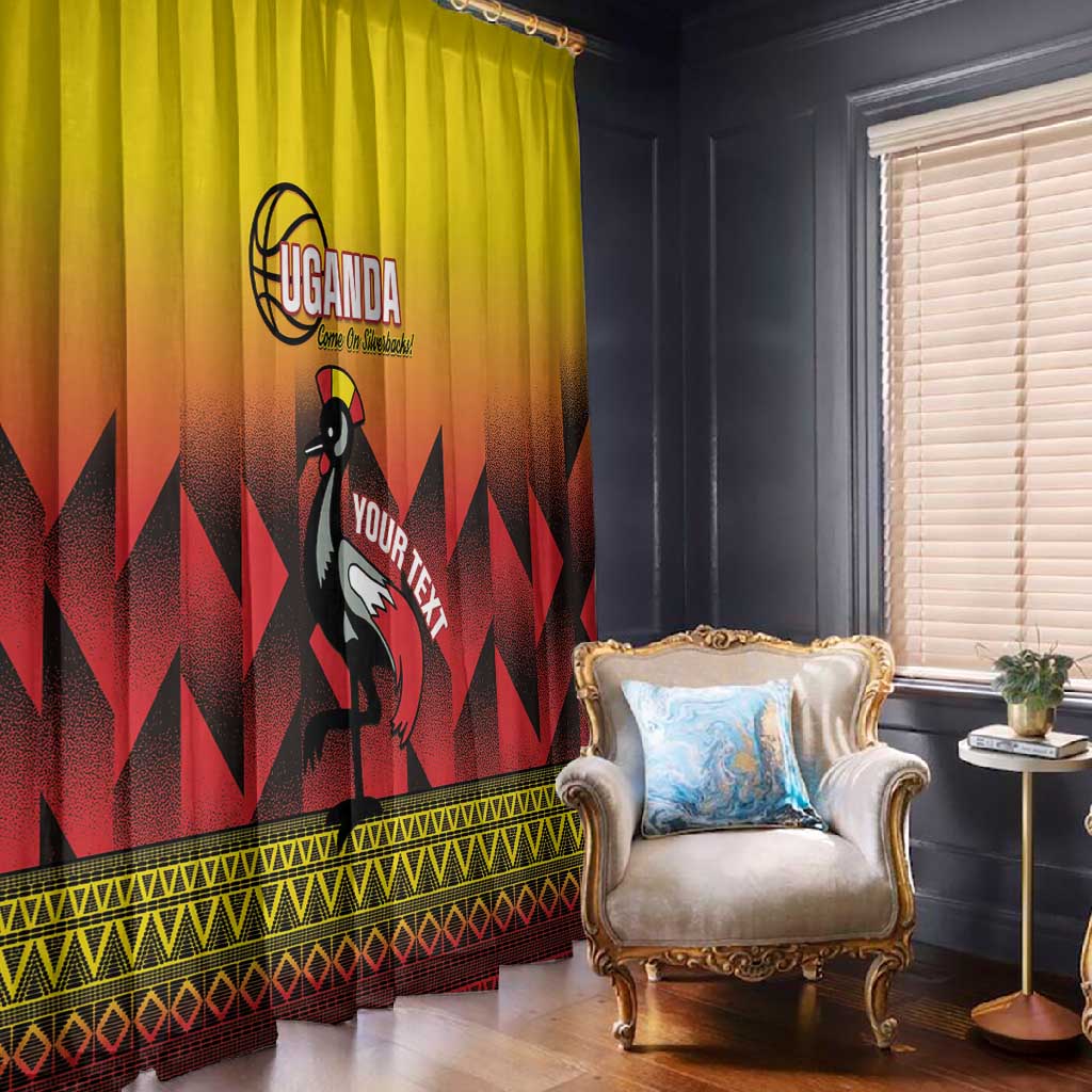 Afro Basketball Custom Uganda Window Curtain Come On Silverbacks African Pattern - African Pride