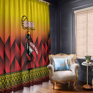 Afro Basketball Custom Uganda Window Curtain Come On Silverbacks African Pattern - African Pride