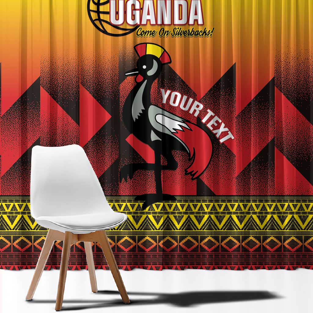 Afro Basketball Custom Uganda Window Curtain Come On Silverbacks African Pattern - African Pride