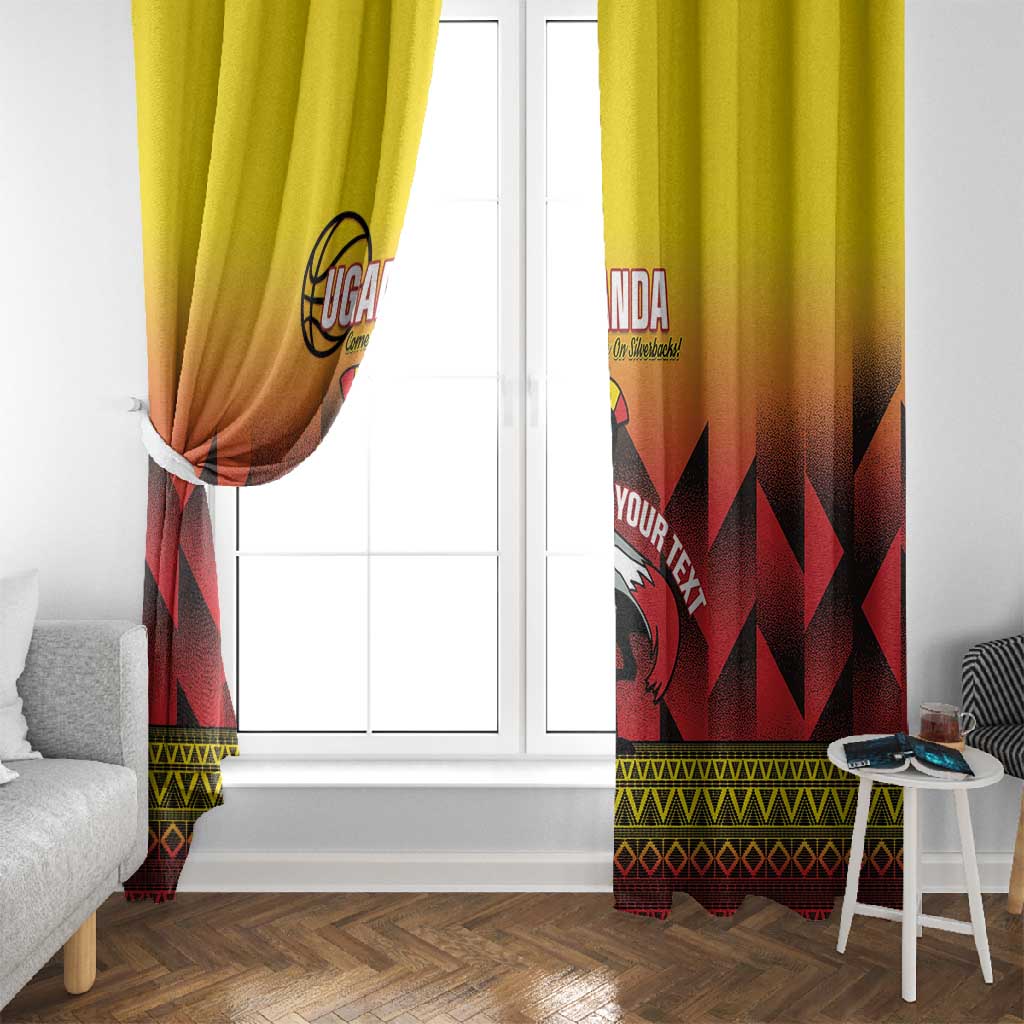 Afro Basketball Custom Uganda Window Curtain Come On Silverbacks African Pattern - African Pride