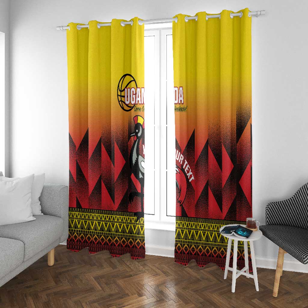 Afro Basketball Custom Uganda Window Curtain Come On Silverbacks African Pattern - African Pride