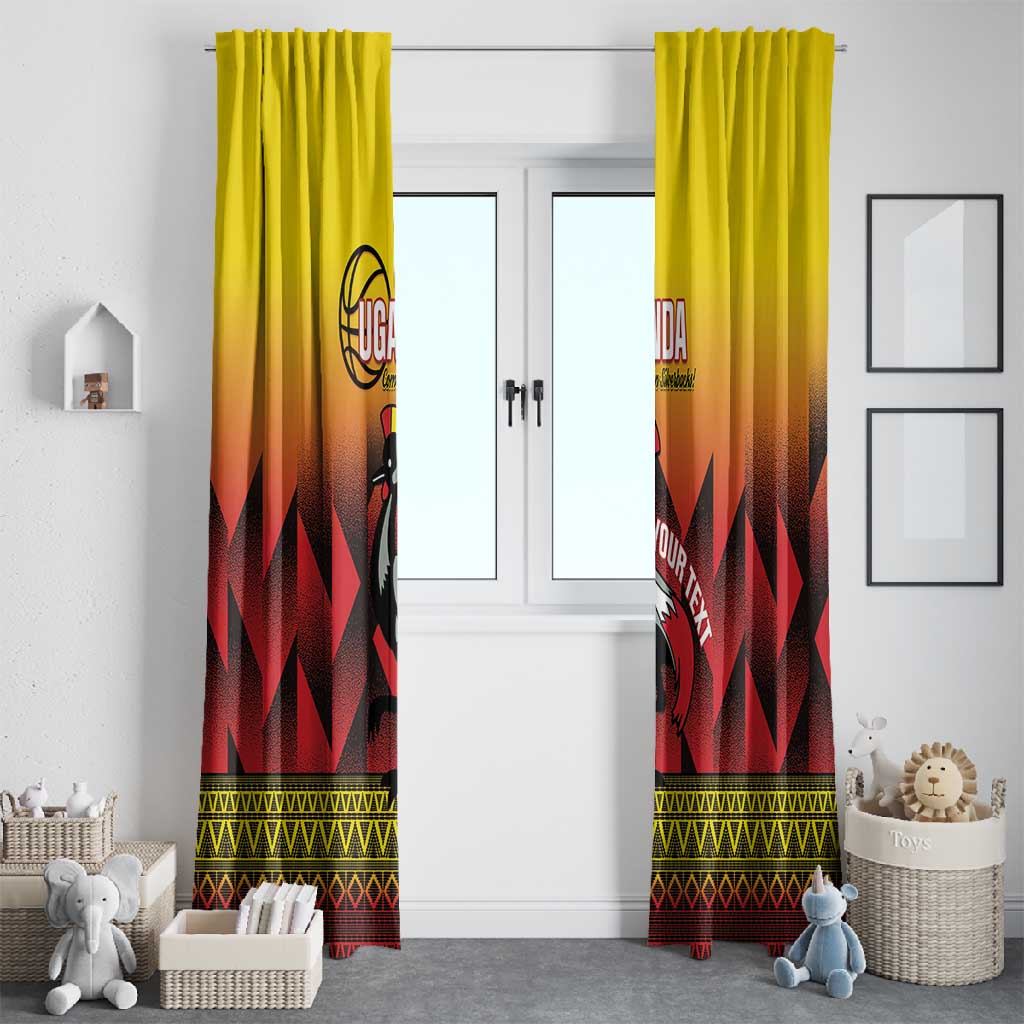 Afro Basketball Custom Uganda Window Curtain Come On Silverbacks African Pattern - African Pride