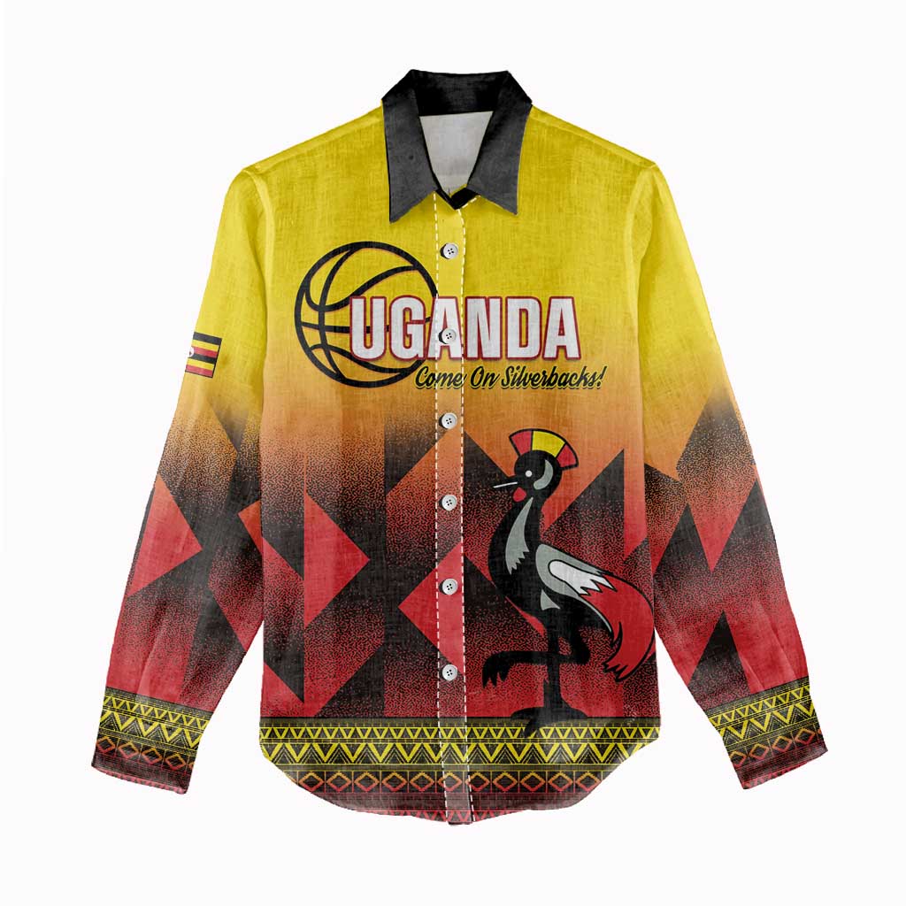 Afro Basketball Custom Uganda Women Casual Shirt Come On Silverbacks African Pattern - African Pride