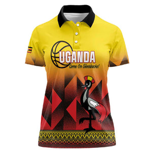 Afro Basketball Custom Uganda Women Polo Shirt Come On Silverbacks African Pattern - African Pride
