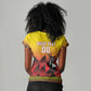 Afro Basketball Custom Uganda Women V-Neck T-Shirt Come On Silverbacks African Pattern - African Pride