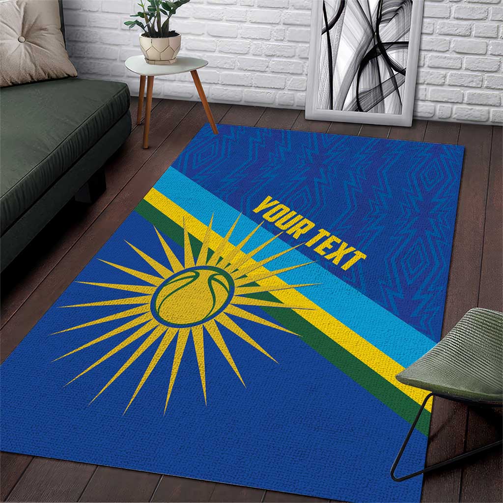 Afro Basketball Custom Rwanda Area Rug Go Champions Imigongo Folk Pattern - African Pride