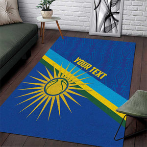 Afro Basketball Custom Rwanda Area Rug Go Champions Imigongo Folk Pattern - African Pride