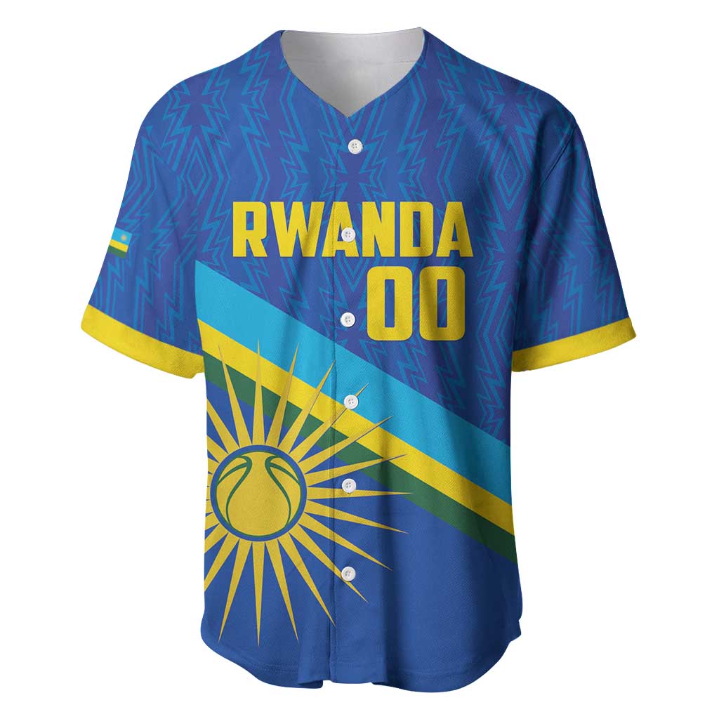 Afro Basketball Custom Rwanda Baseball Jersey Go Champions Imigongo Folk Pattern - African Pride