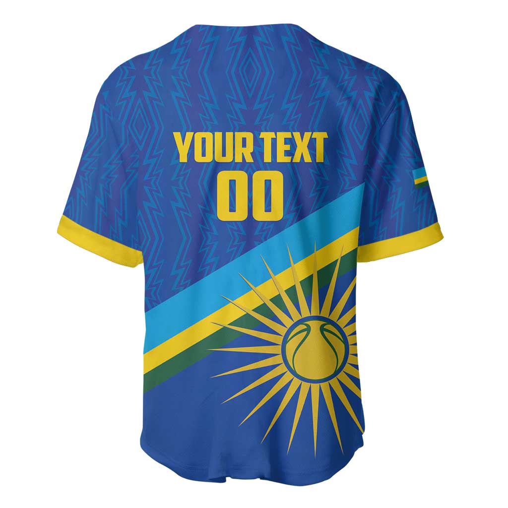 Afro Basketball Custom Rwanda Baseball Jersey Go Champions Imigongo Folk Pattern - African Pride