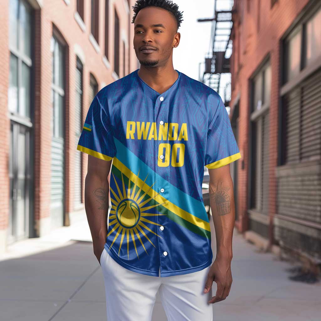 Afro Basketball Custom Rwanda Baseball Jersey Go Champions Imigongo Folk Pattern - African Pride