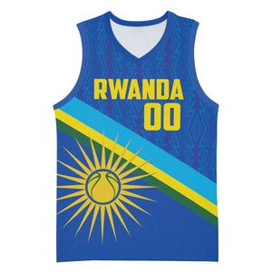 Afro Basketball Custom Rwanda Basketball Jersey Go Champions Imigongo Folk Pattern - African Pride