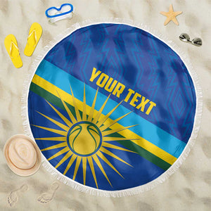 Afro Basketball Custom Rwanda Beach Blanket Go Champions Imigongo Folk Pattern - African Pride