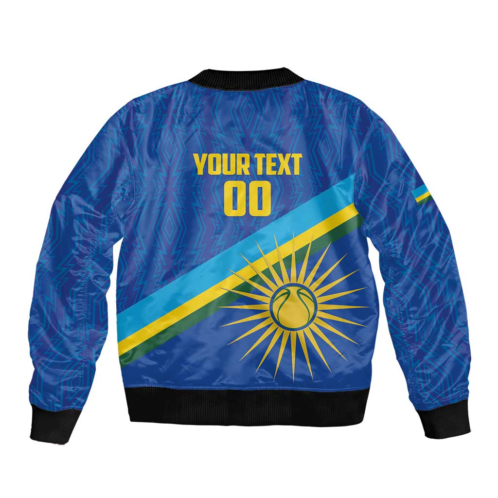 Afro Basketball Custom Rwanda Bomber Jacket Go Champions Imigongo Folk Pattern - African Pride