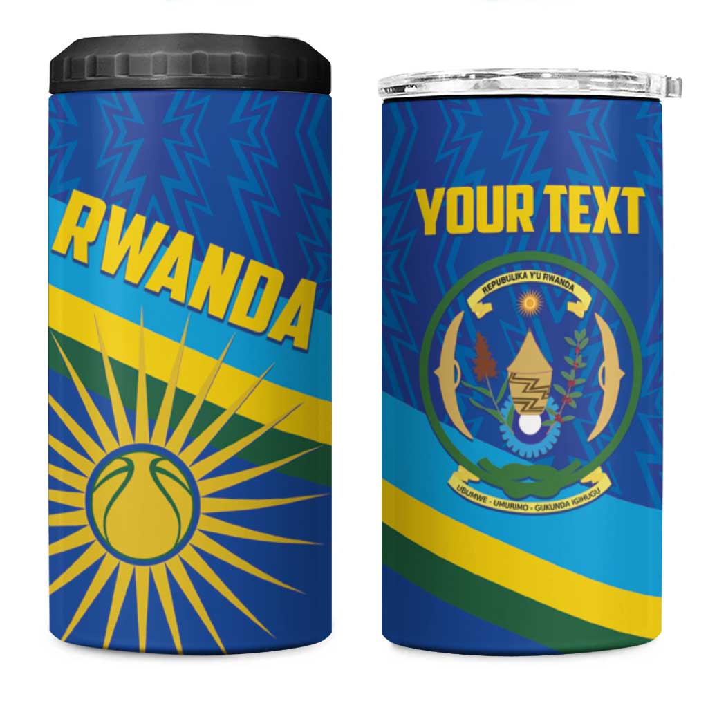 Afro Basketball Custom Rwanda 4 in 1 Can Cooler Tumbler Go Champions Imigongo Folk Pattern - African Pride
