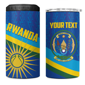 Afro Basketball Custom Rwanda 4 in 1 Can Cooler Tumbler Go Champions Imigongo Folk Pattern - African Pride