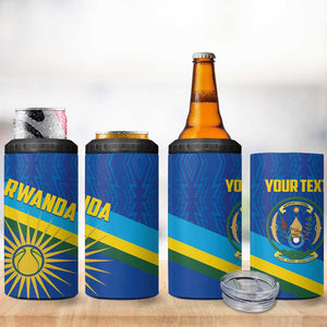 Afro Basketball Custom Rwanda 4 in 1 Can Cooler Tumbler Go Champions Imigongo Folk Pattern - African Pride