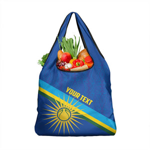 Afro Basketball Custom Rwanda Grocery Bag Go Champions Imigongo Folk Pattern - African Pride