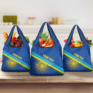 Afro Basketball Custom Rwanda Grocery Bag Go Champions Imigongo Folk Pattern - African Pride