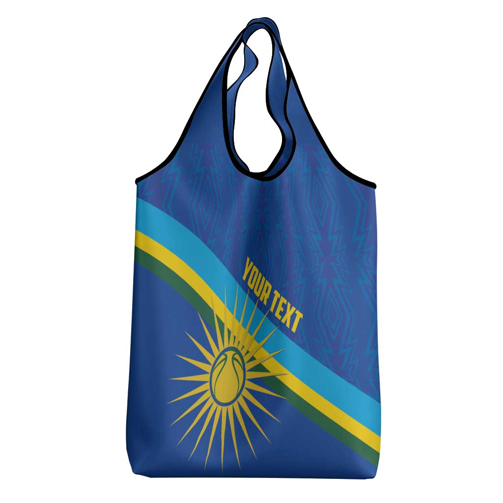 Afro Basketball Custom Rwanda Grocery Bag Go Champions Imigongo Folk Pattern - African Pride