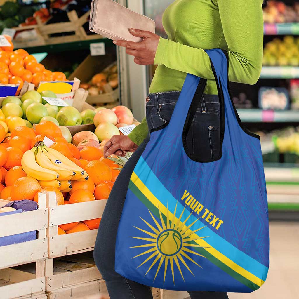 Afro Basketball Custom Rwanda Grocery Bag Go Champions Imigongo Folk Pattern - African Pride