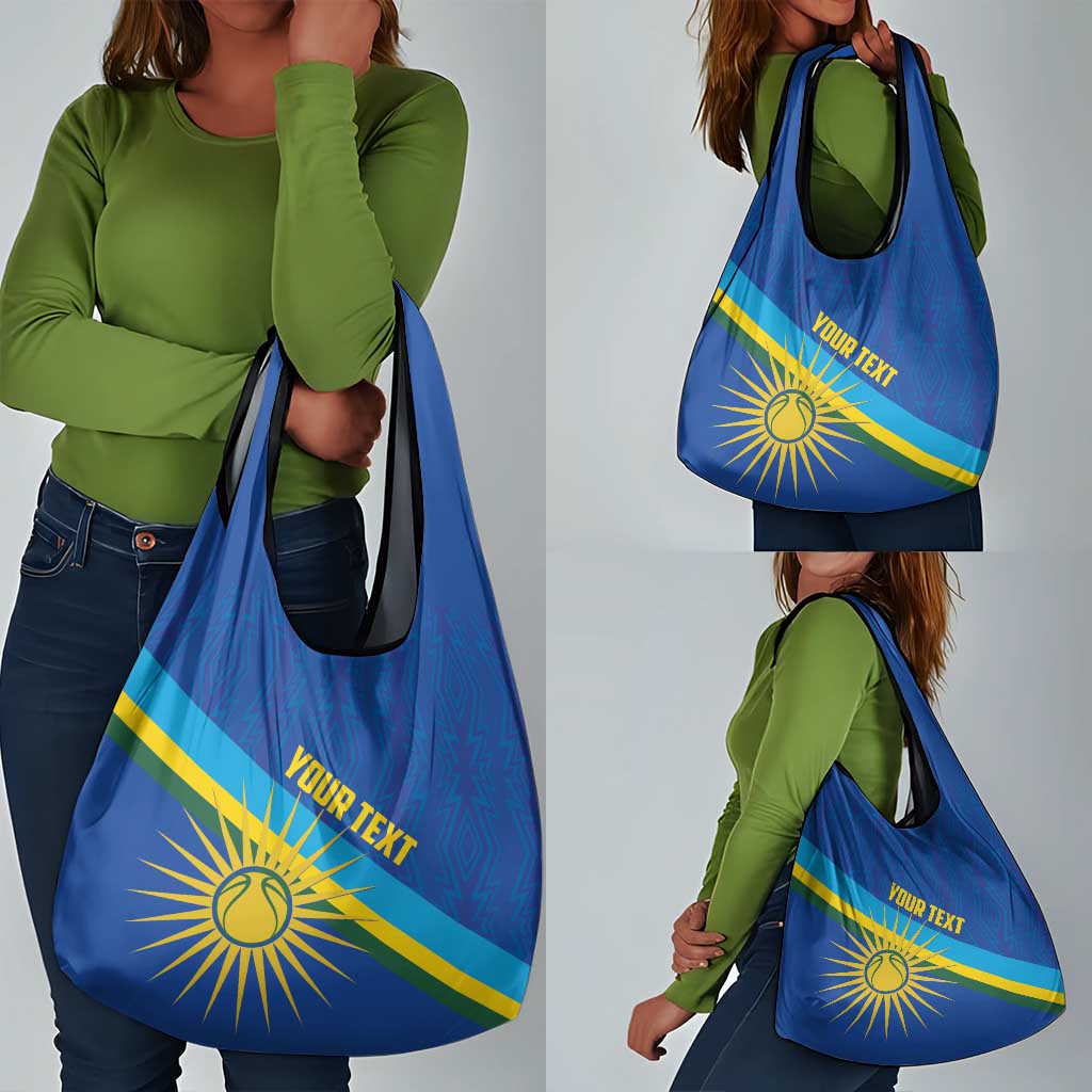 Afro Basketball Custom Rwanda Grocery Bag Go Champions Imigongo Folk Pattern - African Pride