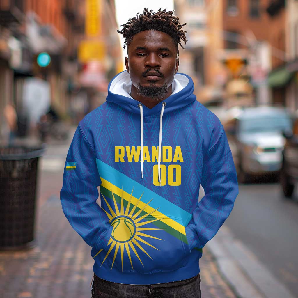 Afro Basketball Custom Rwanda Hoodie Go Champions Imigongo Folk Pattern - African Pride