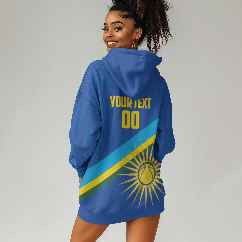 Afro Basketball Custom Rwanda Hoodie Dress Go Champions Imigongo Folk Pattern - African Pride