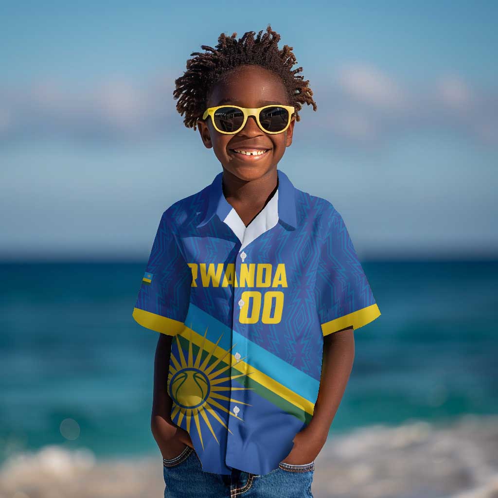 Afro Basketball Custom Rwanda Kid Hawaiian Shirt Go Champions Imigongo Folk Pattern - African Pride
