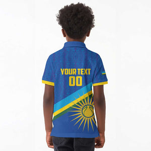 Afro Basketball Custom Rwanda Kid Polo Shirt Go Champions Imigongo Folk Pattern - African Pride