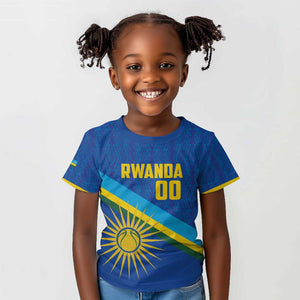 Afro Basketball Custom Rwanda Kid T shirt Go Champions Imigongo Folk Pattern - African Pride