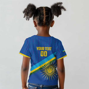 Afro Basketball Custom Rwanda Kid T shirt Go Champions Imigongo Folk Pattern - African Pride