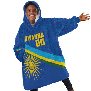 Afro Basketball Custom Rwanda Kid Wearable Blanket Hoodie Go Champions Imigongo Folk Pattern - African Pride