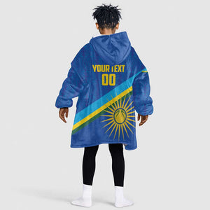 Afro Basketball Custom Rwanda Kid Wearable Blanket Hoodie Go Champions Imigongo Folk Pattern - African Pride