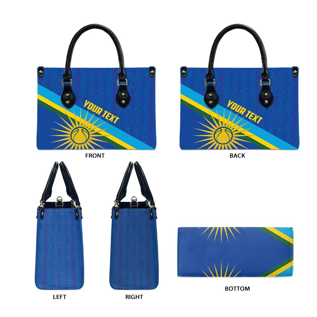 Rwanda Basketball Custom Leather Bag Go Champions Imigongo Folk Pattern