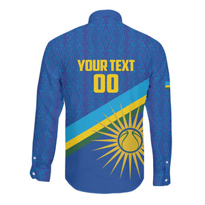 Afro Basketball Custom Rwanda Long Sleeve Button Shirt Go Champions Imigongo Folk Pattern - African Pride