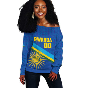 Afro Basketball Custom Rwanda Off Shoulder Sweater Go Champions Imigongo Folk Pattern - African Pride