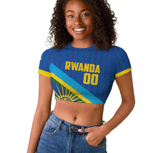 Afro Basketball Custom Rwanda Raglan Cropped T shirt Go Champions Imigongo Folk Pattern - African Pride