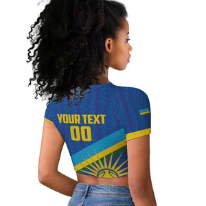 Afro Basketball Custom Rwanda Raglan Cropped T shirt Go Champions Imigongo Folk Pattern - African Pride