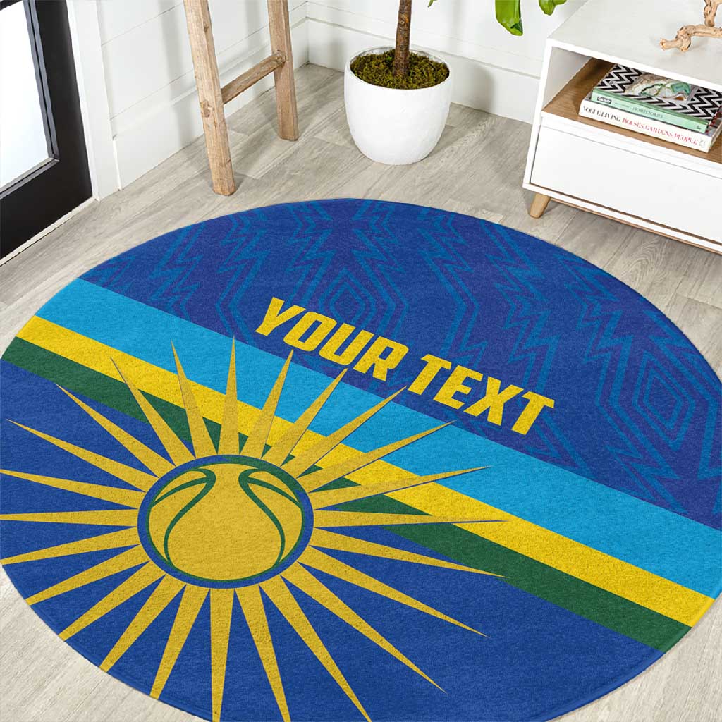 Afro Basketball Custom Rwanda Round Carpet Go Champions Imigongo Folk Pattern - African Pride